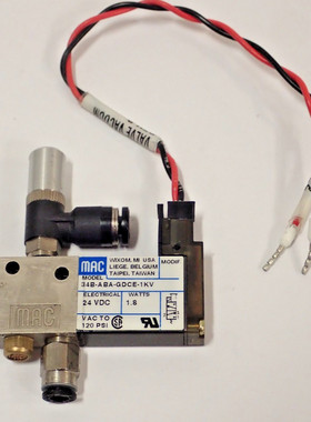 MAC 34B-ABA-GDCE-1KV SOLENOID VAE 24VDC 1.8W VAC TO 120PSI