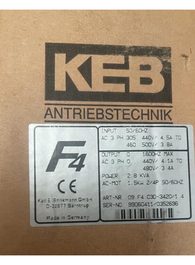 KEB Combivert 09.F4.C3D-3420/1.4 - AC Speed Drive 1.5kW