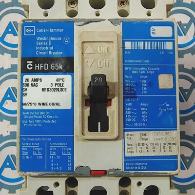 Interruttore Automatico Industriale Cutler Hammer HDF3020 3P
