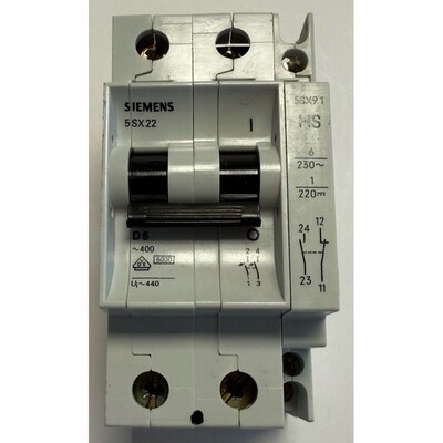 Siemens Leitungsschutzschalter / 2-polig / 400V AC / 5SX22 D