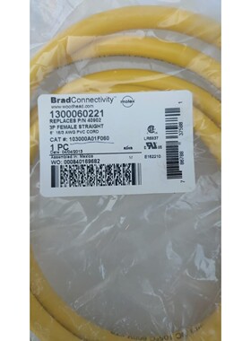 WOODHEAD 103000A01F060 3P 女性直 6 英寸 163 AWG PVC 传感器线