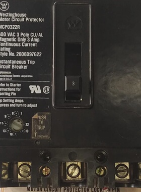 Nouveau MCP0322R Westinghouse 3A 3P 600VAC Protecteur De Cir