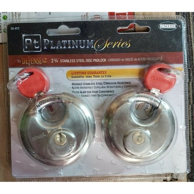 2 件装 Pt 白金系列 Defense2 出品 - 2 3/4 英寸不锈钢挂锁