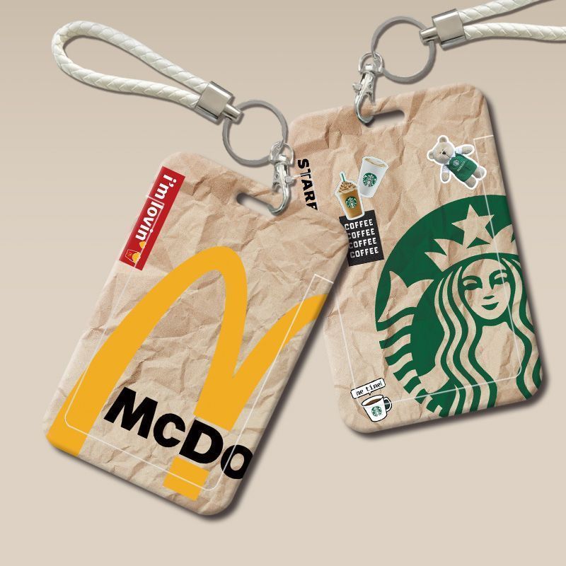 创意麦当劳公交卡套学生饭卡校园卡星巴克工牌套防丢肯德基卡套