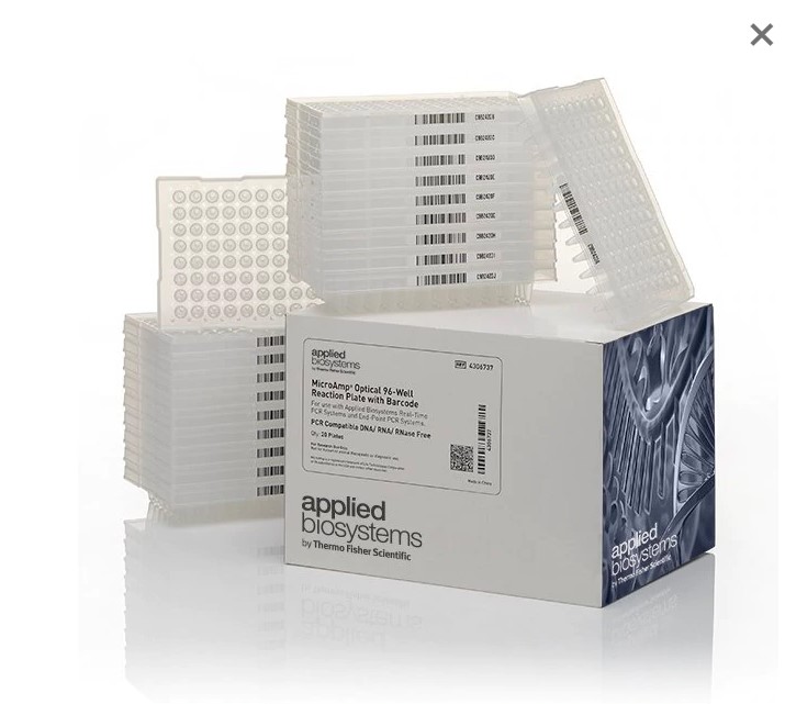 Thermo赛默飞ABI带条形码0.2ml96孔PCR光学反应板半裙边4306737