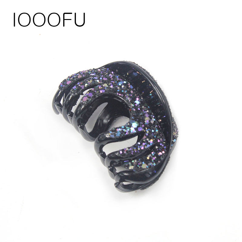 闪粉镂空顶抓夹韩国中号发尾盘发夹韩国个性blingbling闪顶夹发抓