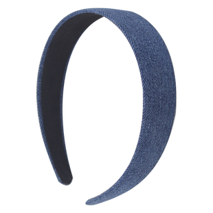 牛仔布艺宽边发箍女 韩国压发宽边布头箍 复古牛仔蓝发卡宽窄可选