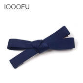 韩国缎布艺合金边夹鸭嘴夹 日韩蝴蝶结简约基本款 纯色小钢夹发夹