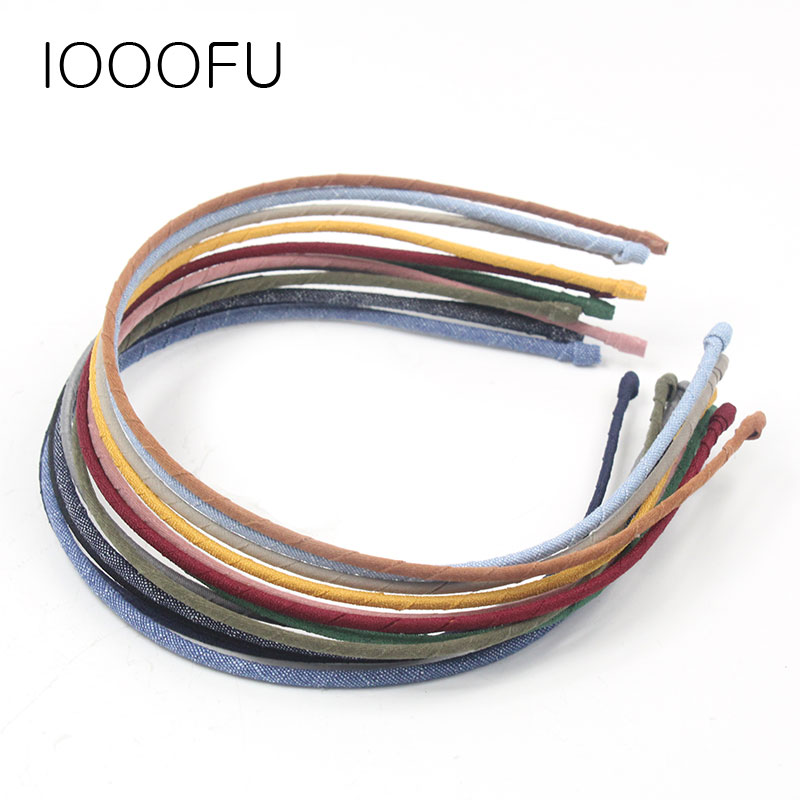 布艺细发箍丝绒布面极细缠绕不勒