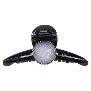 旺千福圆形宝石坠双面大号马尾发夹 韩国洗脸全夹一把抓长款发抓