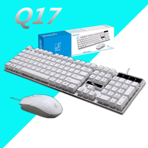 追光豹Q17有线USB 商务办公家用防水电脑游戏键盘鼠标套装批发