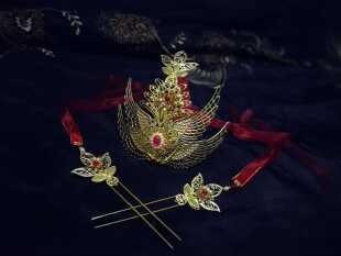 太子悦神发冠谢怜衍生cos发冠天官赐福配饰发冠套装汉服通用头饰