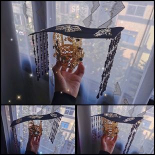 蝶谷花饰原创帝王冠冕定制黑顶升级版