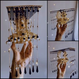 蝶谷花饰原创仙君帝王冠冕定制黑顶女款顶配版