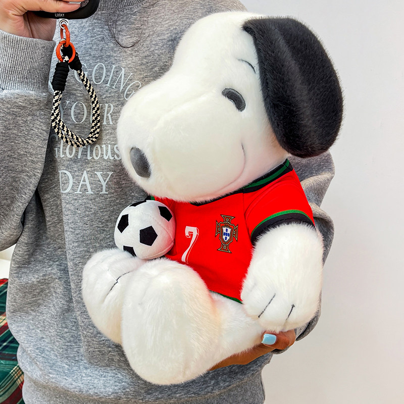 可爱足球史努比运动狗狗毛绒公仔球衣狗狗玩偶卡通抱枕儿童礼物男,玩具/童车/益智/积木/模型,毛绒/玩偶/公仔/布艺类玩具,淘宝优惠券,粉丝福利购,淘宝优惠卷