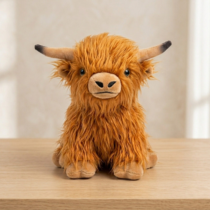 可爱仿真长毛牛公仔网红Highland Cow苏格兰高地牦牛毛绒玩具礼物