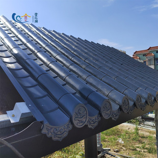 专业定制 铝镁锰仿古瓦 琉璃瓦 古风建筑寺庙屋面分体式金属筒瓦