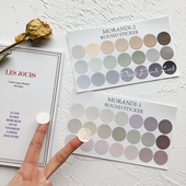 韩风ins莫兰迪色系圆点贴纸 饰标签贴 彩色不干胶封口贴墙面装