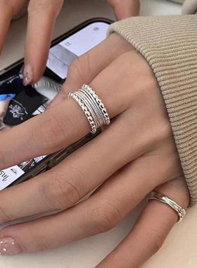 几何编织戒指女不规则褶皱纹理