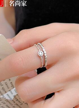 简约双层爱心戒指女冷淡风几何