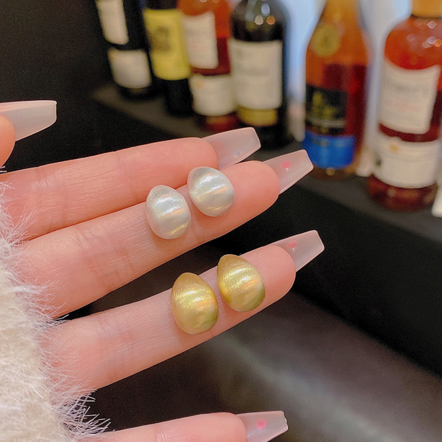 高级耳饰钉极金属耳环耳拉丝银针