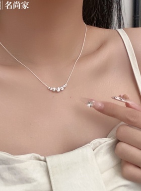 名尚家新款猫眼珠项链女锁骨链