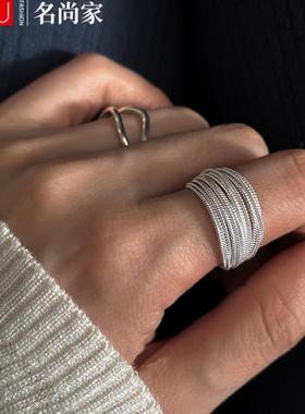 多层线条缠绕戒指女极简冷淡风