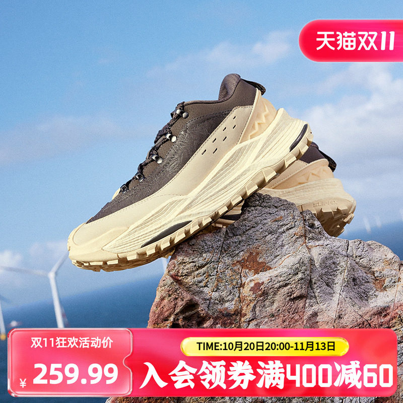 361武霞OD男户外鞋2026秋季皮面防水越野跑鞋防滑耐磨徒步运动鞋