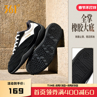 张艺凡同款扁扁鞋361运动鞋T头鞋女秋冬新款薄底休闲板鞋德训鞋