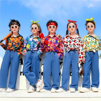 元旦儿童港风复古8090年代演出服幼儿园毕业照小学生啦啦队服装