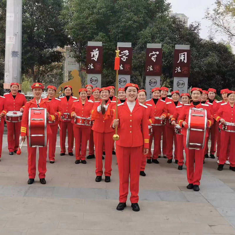 队演出军鼓军乐队女款红白喜事套装演出服冬装男女打鼓服装锣鼓队