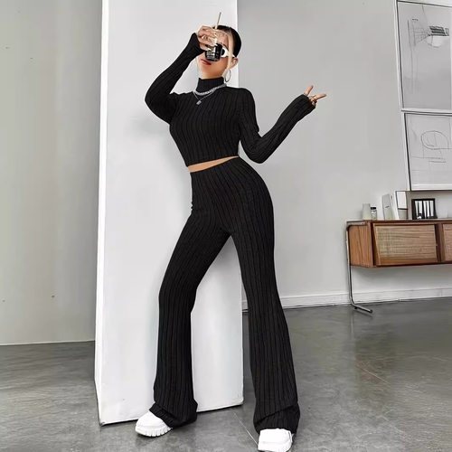 Women’s New Fashion Long-Sleeve and Long-Pants Set 时尚套装
