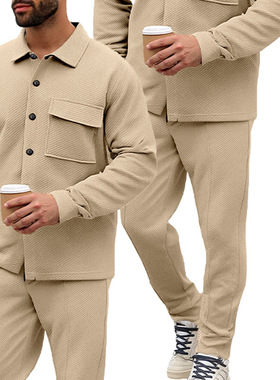 New Men's Casual Jacket and Sweatpants Set男休闲外套卫裤套装