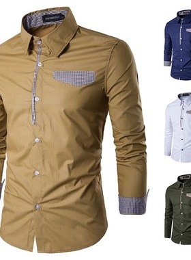 2020 men long sleeve shirt han edition cultivate one's