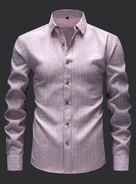 New men's long-sleeve striped vintage-style shirt 条纹衬衣男