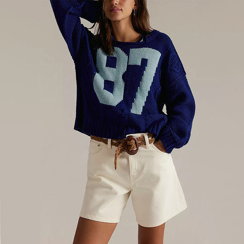 New Women's Pullover Loose-Fit Long-Sleeve Sweater宽松女毛衣