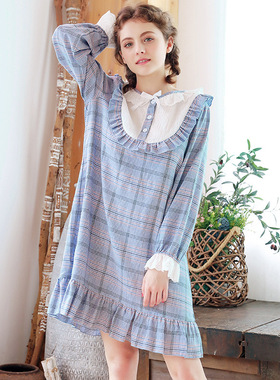 Casual home wear suit sweat-absorbent breathable plaid pajam