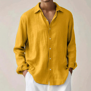 Long 衬衫 Shirt男长袖 Sleeve Color Solid Fashion Men Casual