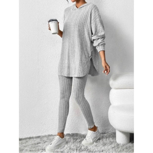 Women's loose hoodie and long sleeve casual pants set 女套装