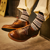 皮鞋 复古英伦风低帮真皮圆头德比男鞋 厚底休闲纯大头层牛皮工装 男