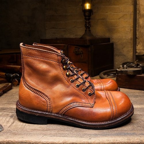 高级感男款户外牛皮靴子潮流百搭