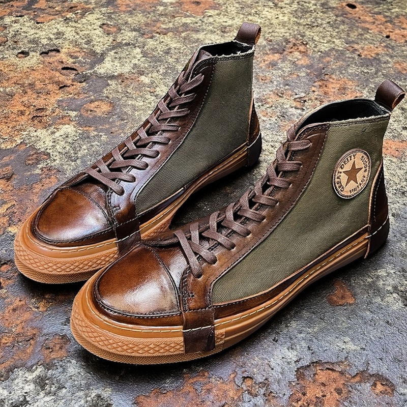 高端手工伞兵靴轻便软底潮流男款