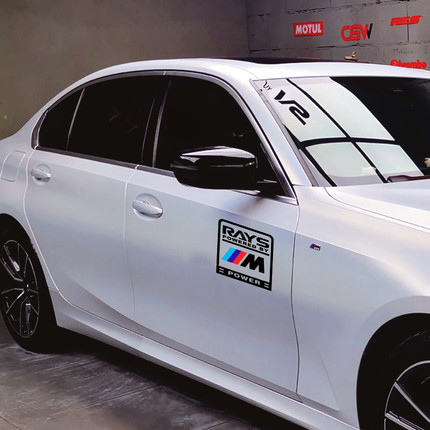 车门贴纸创意BMW三色条纹个性装饰车身贴画雕刻镂空手工车贴