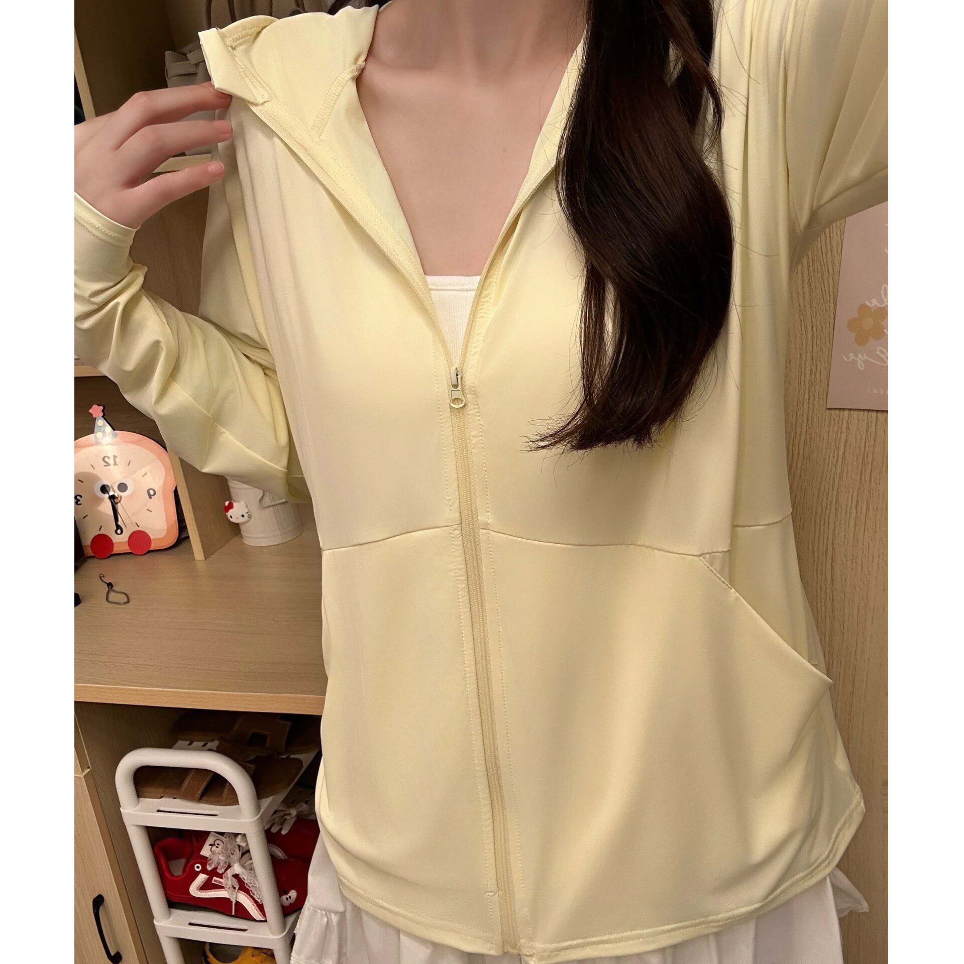 H357户外连帽开衫防晒衣女夏季轻薄宽松透气凉感防紫外线防晒服女