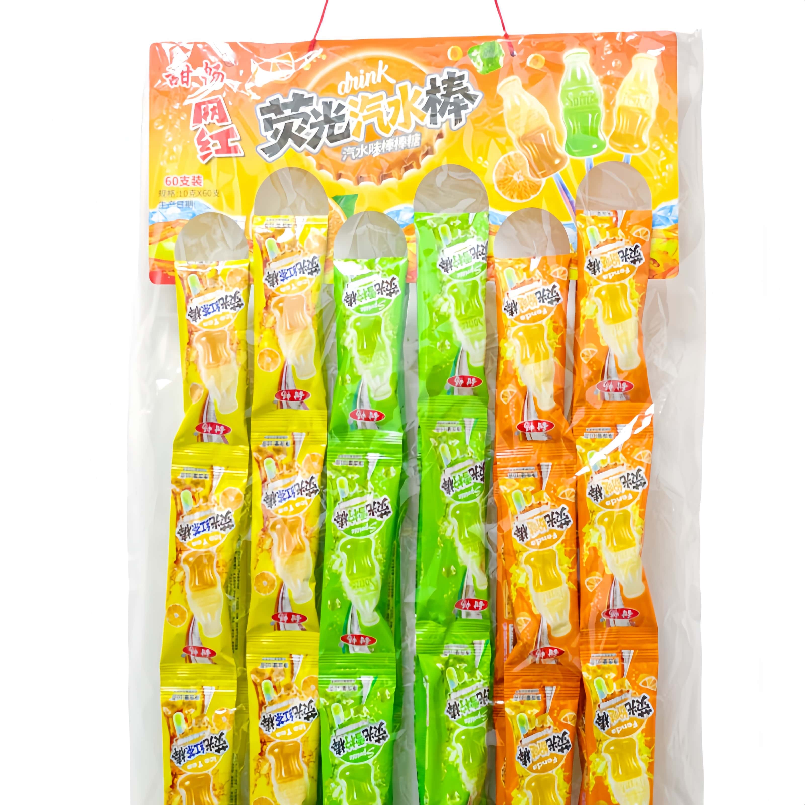 甜畅网红荧光汽水味棒棒糖创意糖果发光棒夜光儿童糖果解馋休闲
