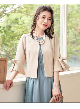 西服短外套女上衣韩版显瘦西装婚纱礼服披肩V领喇叭袖坎肩宴会秋