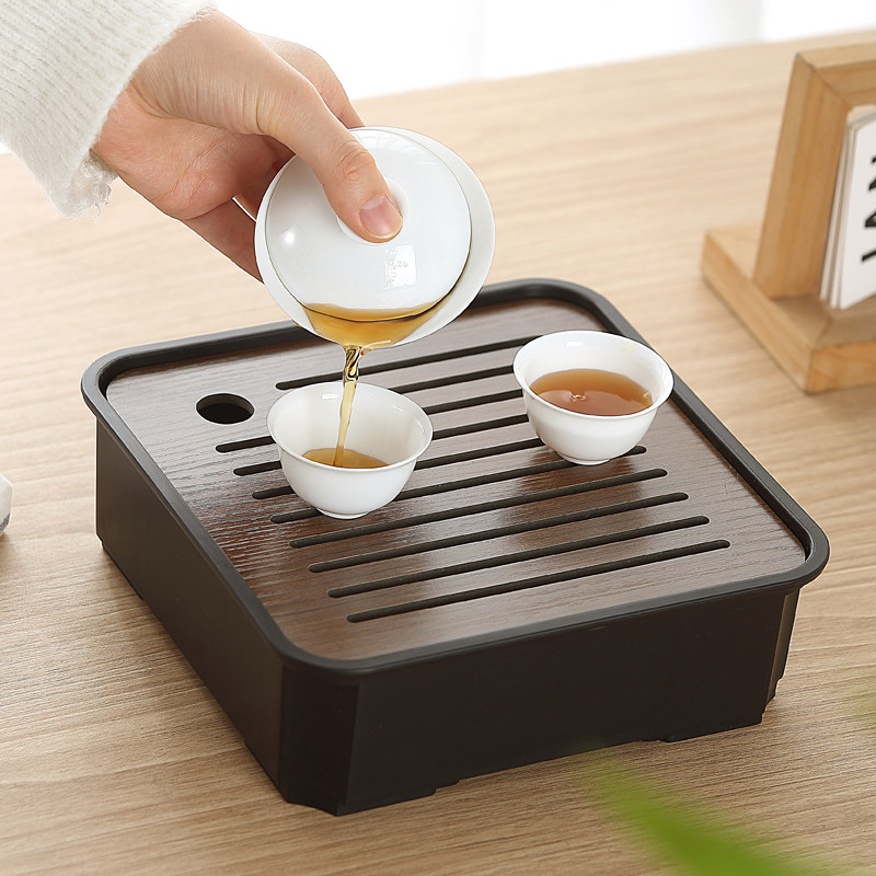 简约现代方形茶盘功夫茶台茶具套装办公室家用排水茶托盘干湿泡盘