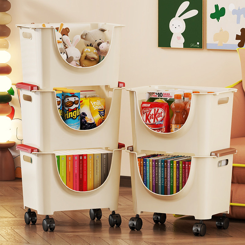 收纳架带轮玩具零食杂物置物架