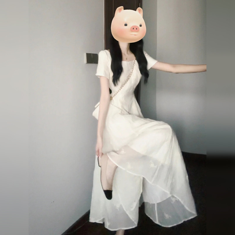 今年流行爆款法式收腰高级感显瘦连衣裙子女夏季2024新款重工长裙