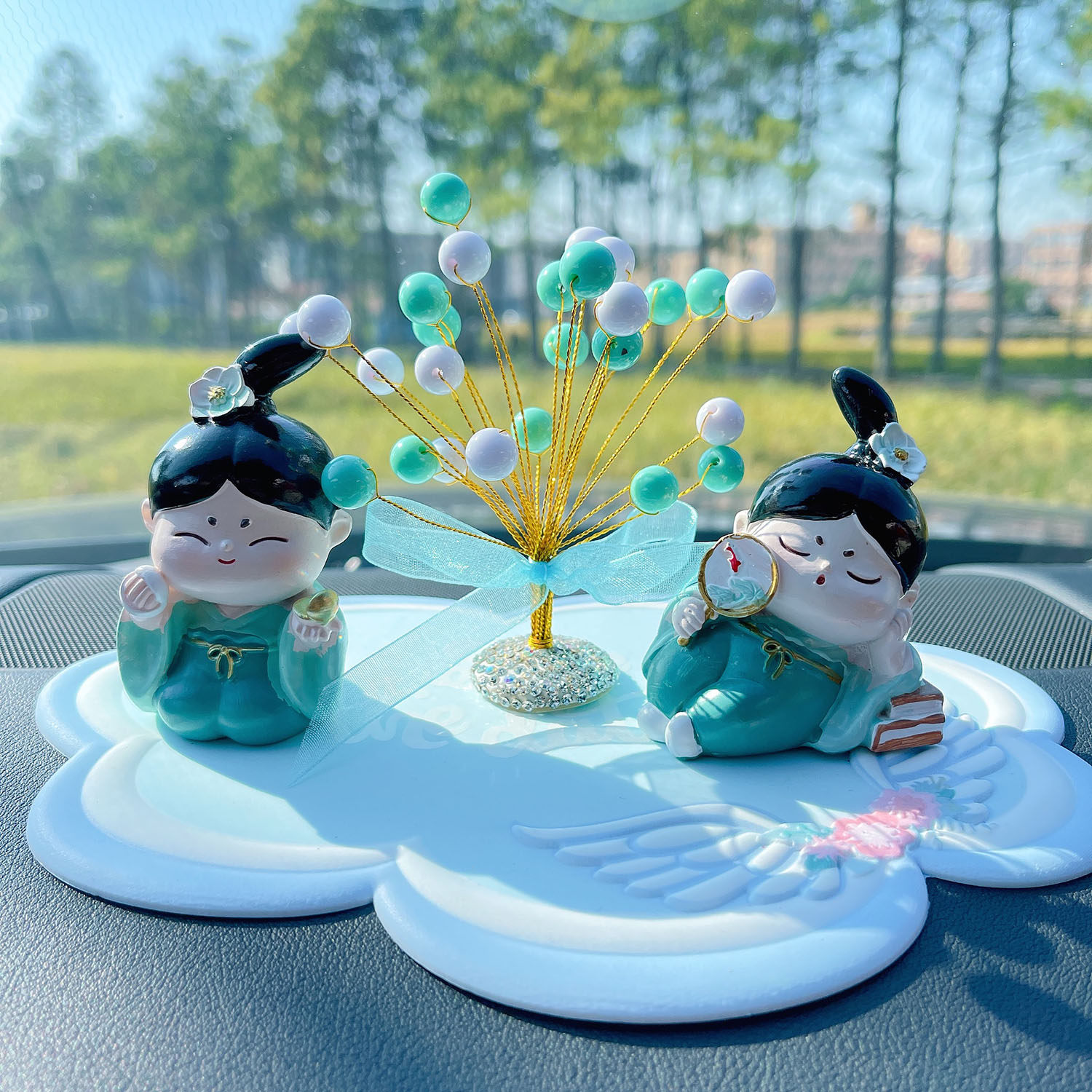 古风宋小卿汽车摆件卡通车载中控台摆台国潮风可爱公仔装饰汽车用,汽车用品/电子/清洗/改装,摆件,淘宝优惠券,粉丝福利购,淘宝优惠卷